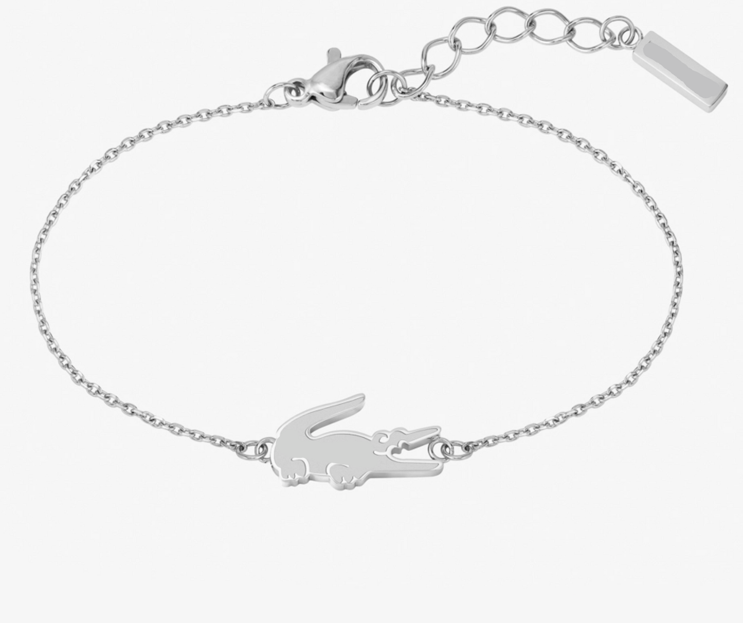 (STOCK) PULSERA CROCODILE PLATEADO