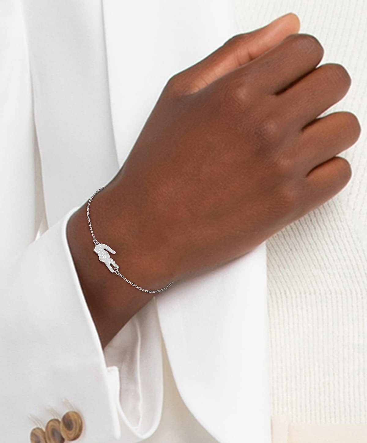 (STOCK) PULSERA CROCODILE PLATEADO
